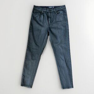 Lauren RALPH LAUREN Waxed Black Skinny Jeans Women’s Size 12 High Rise Shimmer